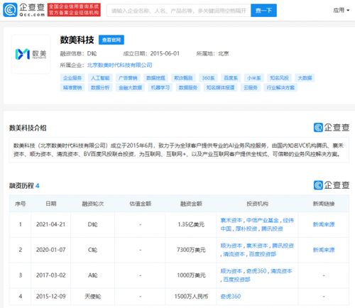 數(shù)美科技獲1.35億美元D輪融資，騰訊領(lǐng)投助力在線業(yè)務(wù)風(fēng)控與動畫設(shè)計(jì)領(lǐng)域創(chuàng)新